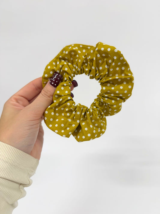 Green Polka Dot Large Scrunchie