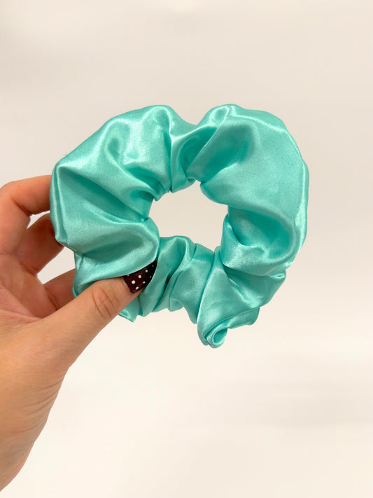 Mint Satin Large Scrunchie