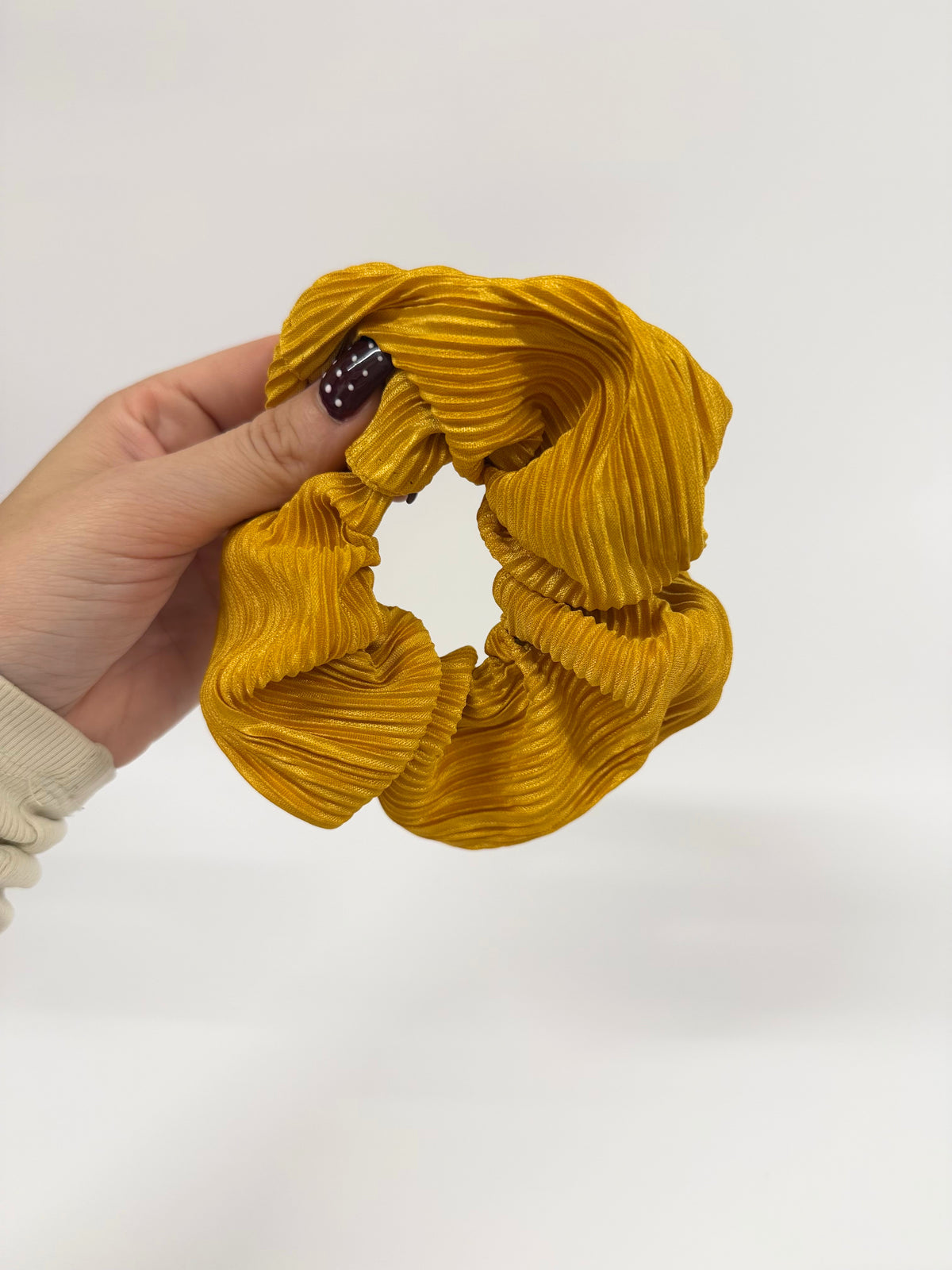 Mustard Plisse Large Scrunchie