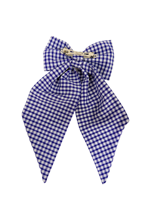 Dark Purple GinghamHair Bow