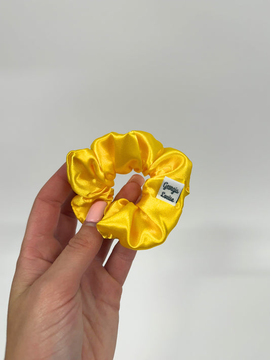 Marigold Yellow Satin Small Scrunchie