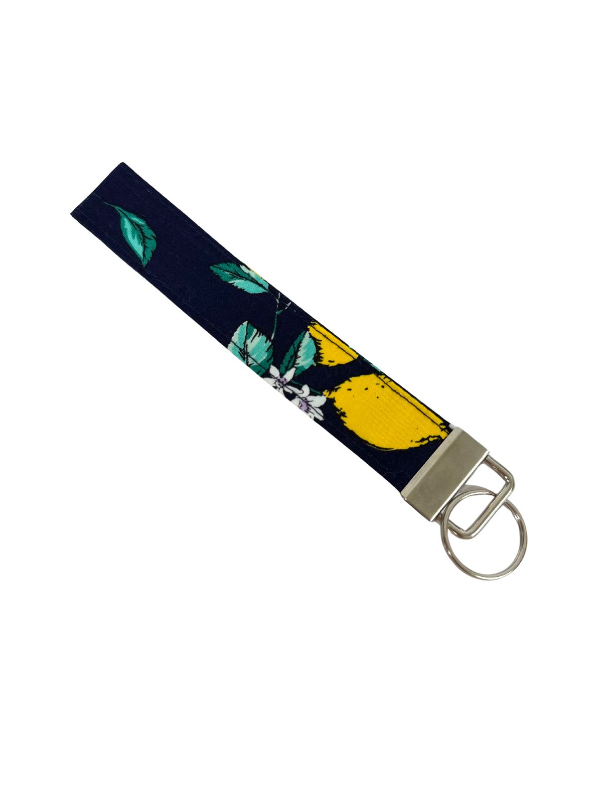 Navy Lemon Keychain Wristlet