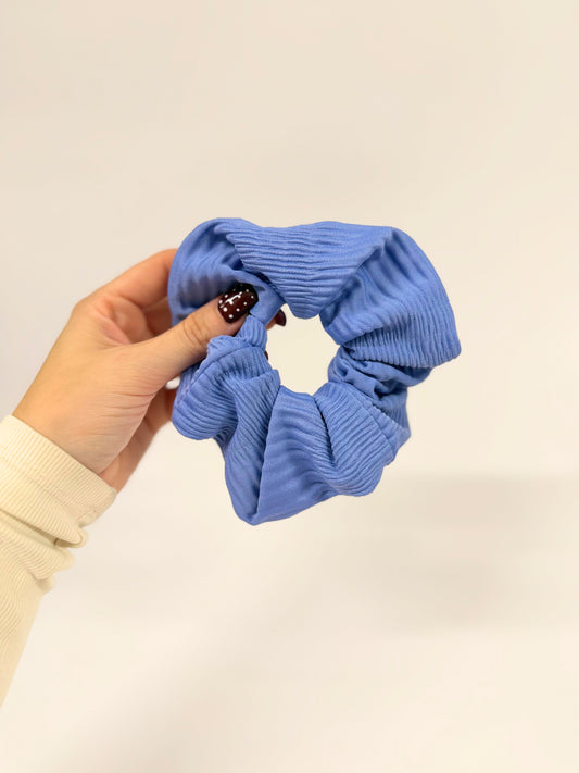 Blue Plisse Large Scrunchie