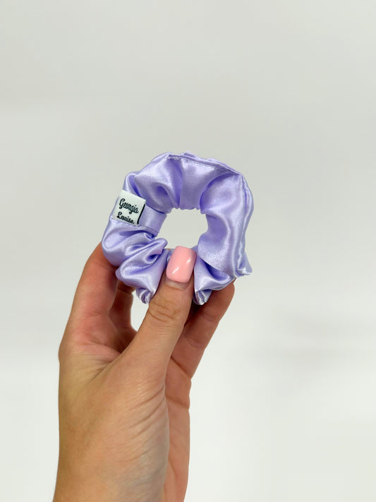 Lilac Purple Satin Small Scrunchie