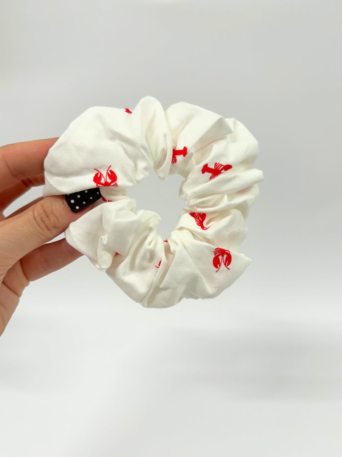 White Lobster Large Scrunchie