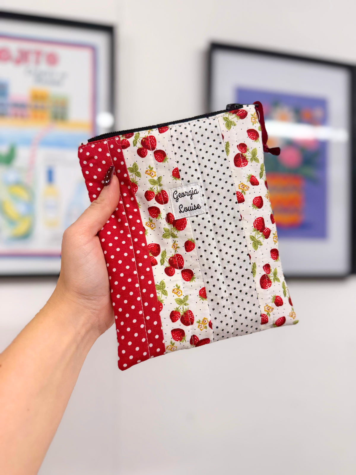 Strawberry Patchwork Kindle 6 Inch Sleeve