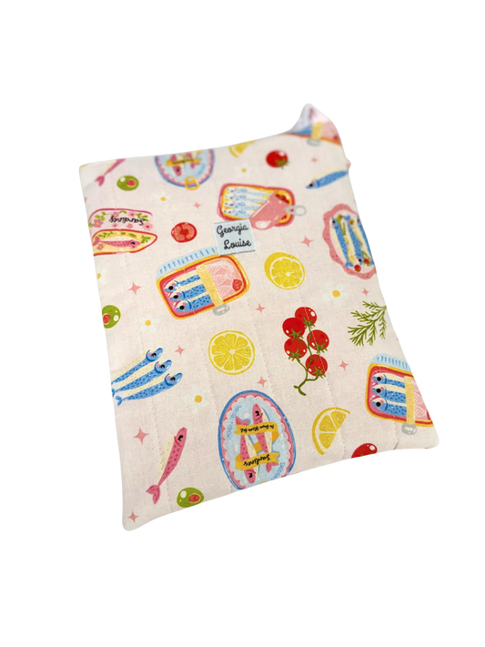 Pink Sardine Book Sleeve with Zipper