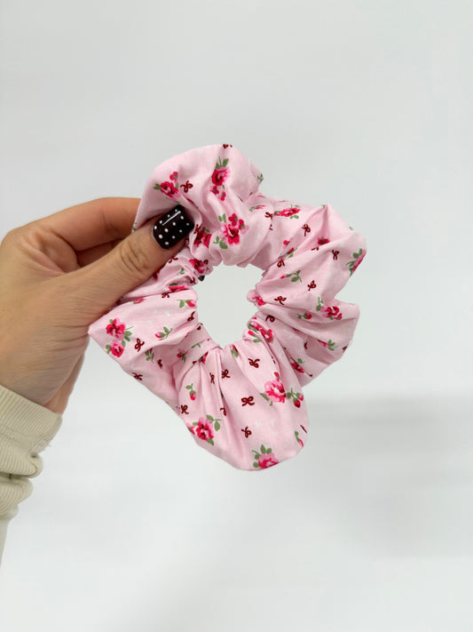 Pink Posy Floral Large Scrunchie