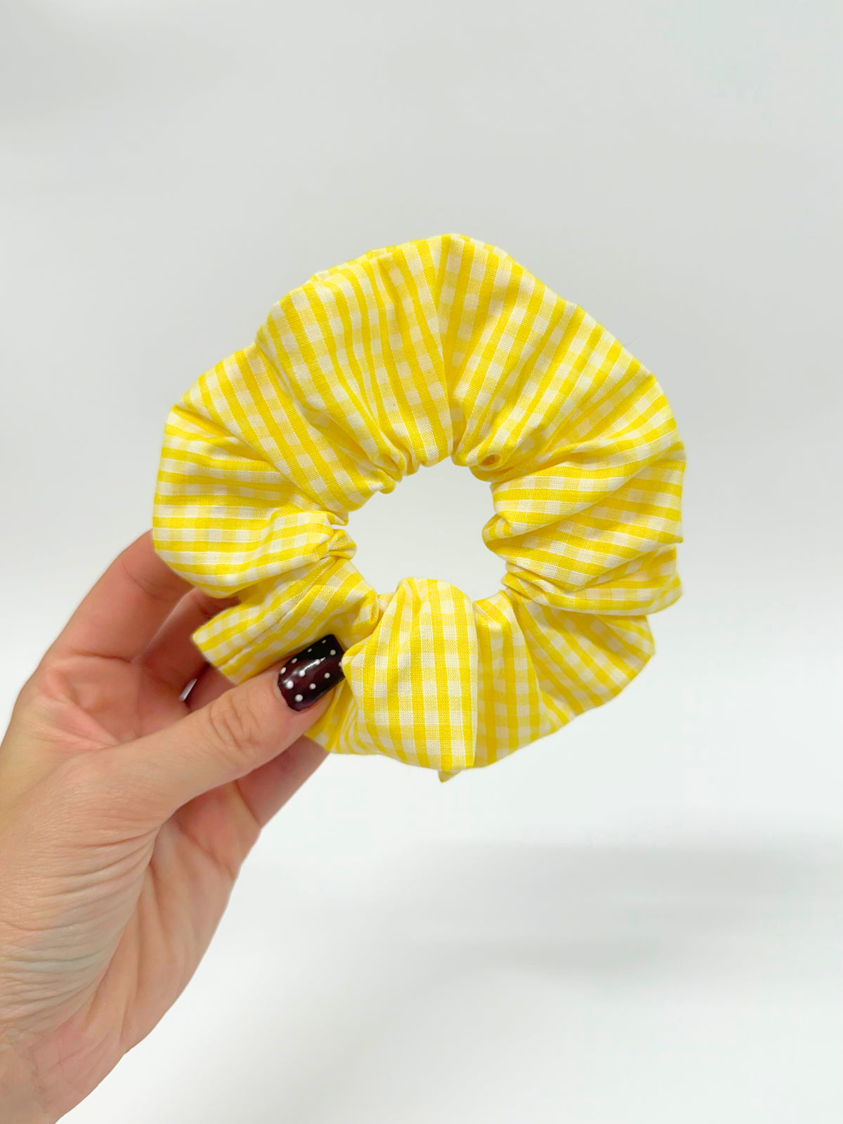 Yellow Gingham Large Scrunchie