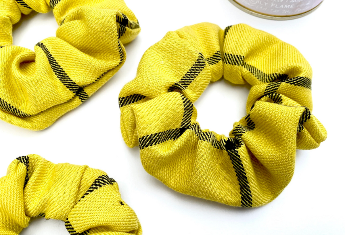 Yellow 'Clueless' Tartan Large Scrunchie