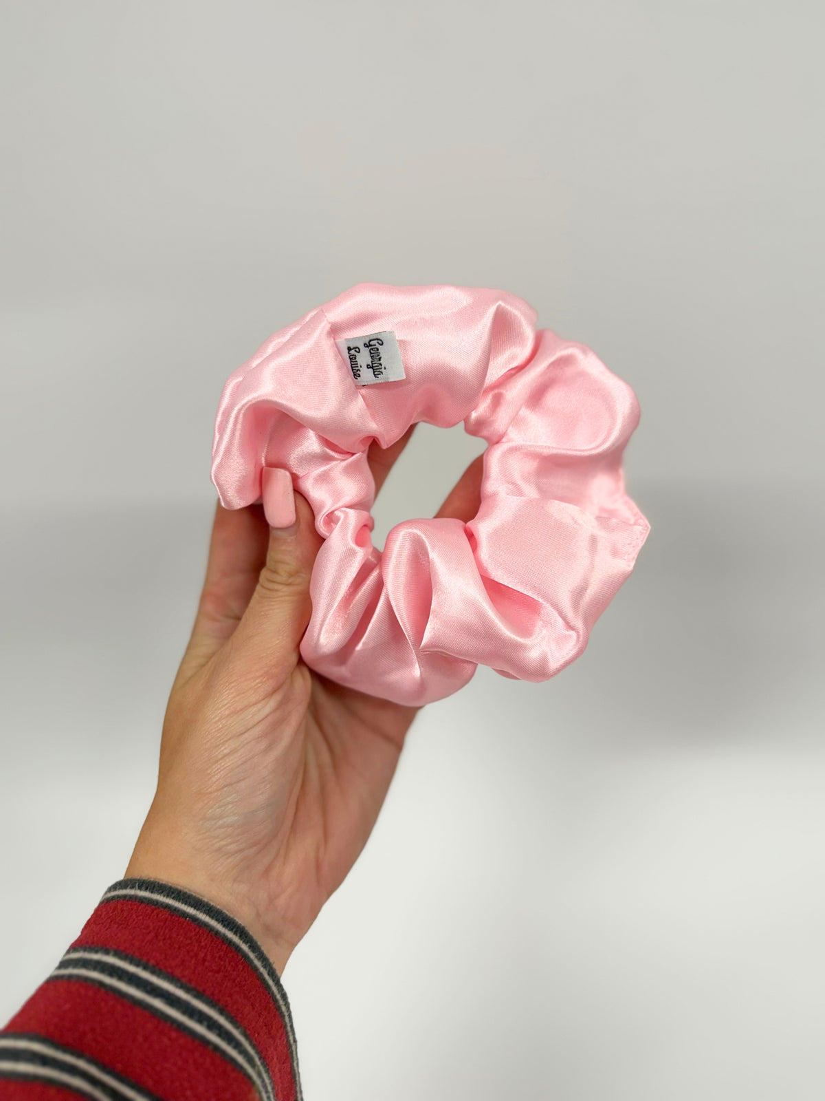 Baby Pink Satin Large Scrunchie