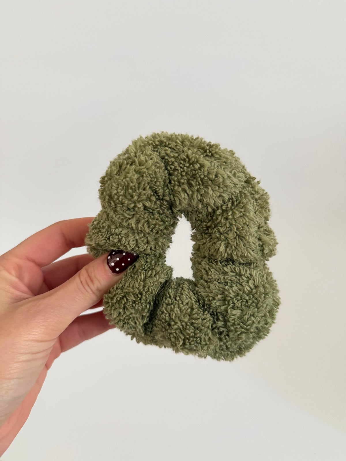Khaki Green Towel Scrunchie
