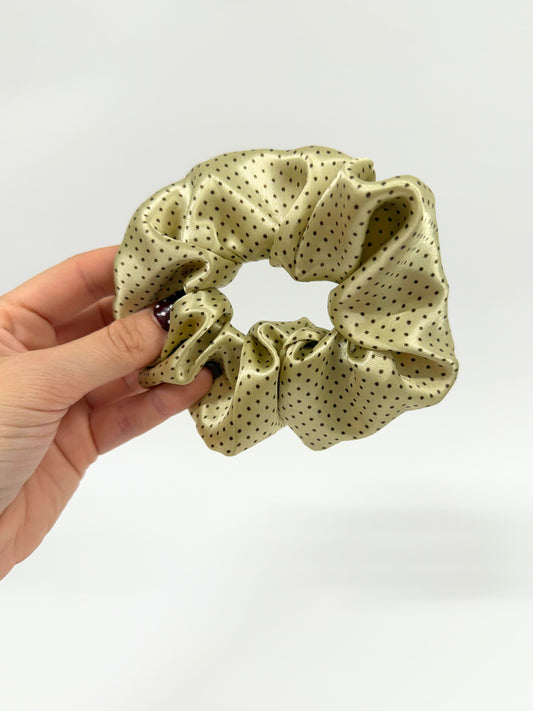 Caramel Polka Large Scrunchie