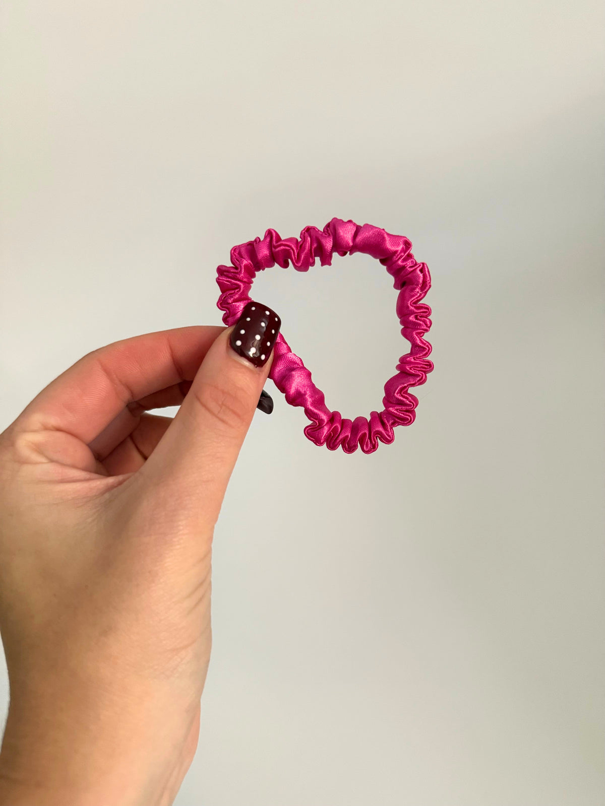 Hot Pink Satin Skinny Scrunchie