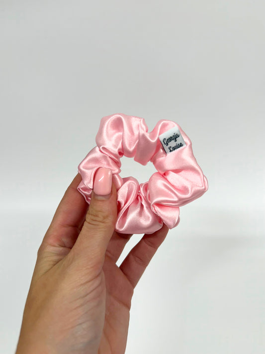 Baby Pink Satin Small Scrunchie