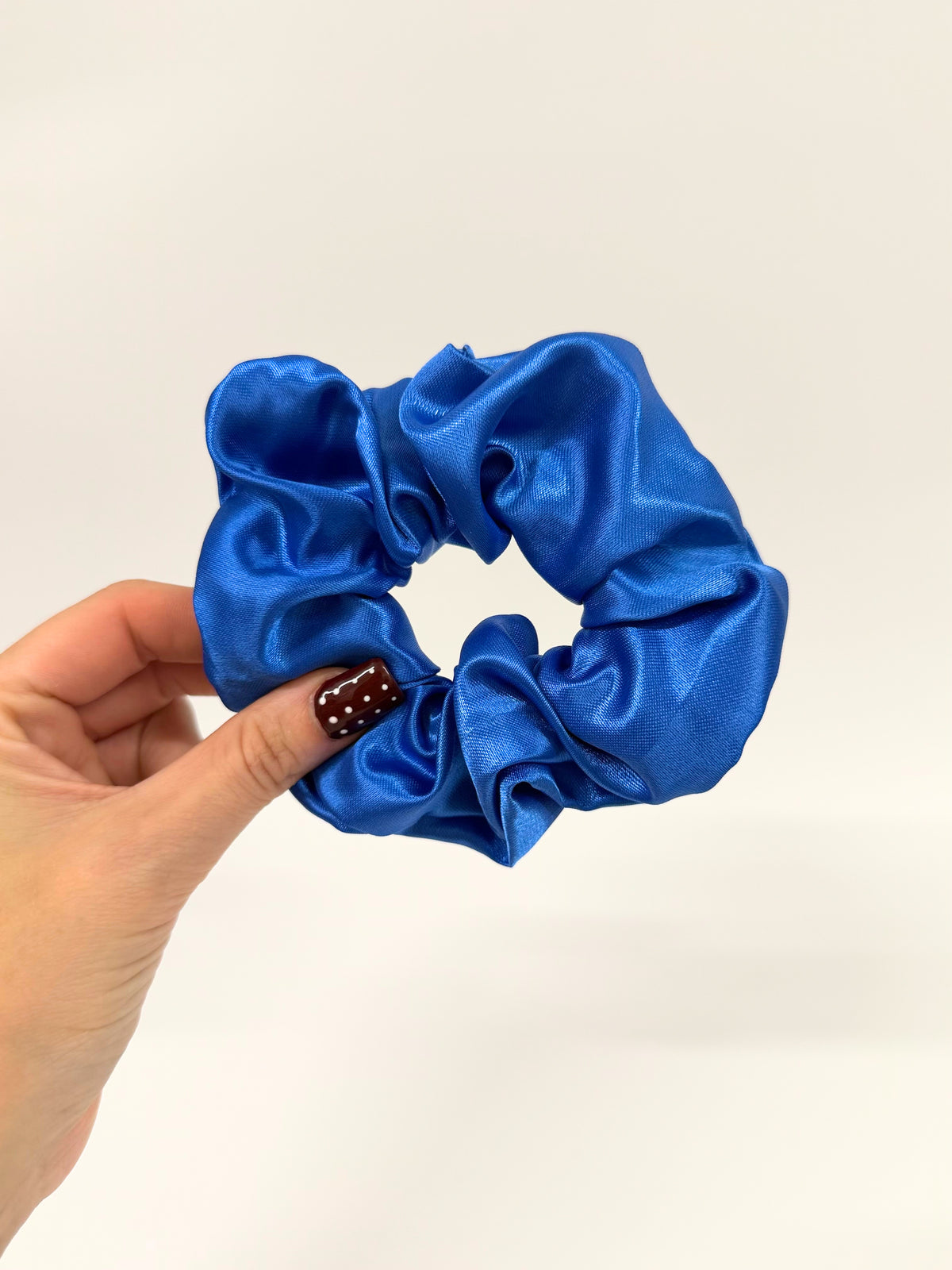 Royal Blue Satin Large Scrunchie