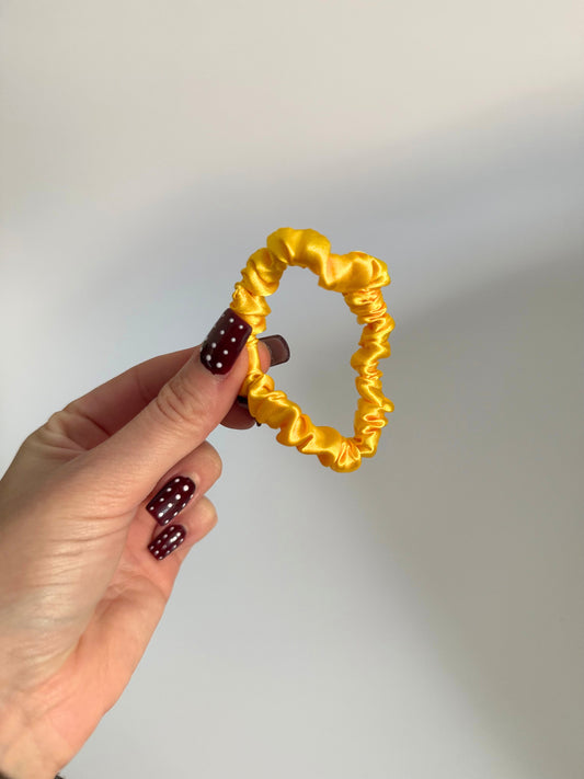Gold Satin Skinny Scrunchie
