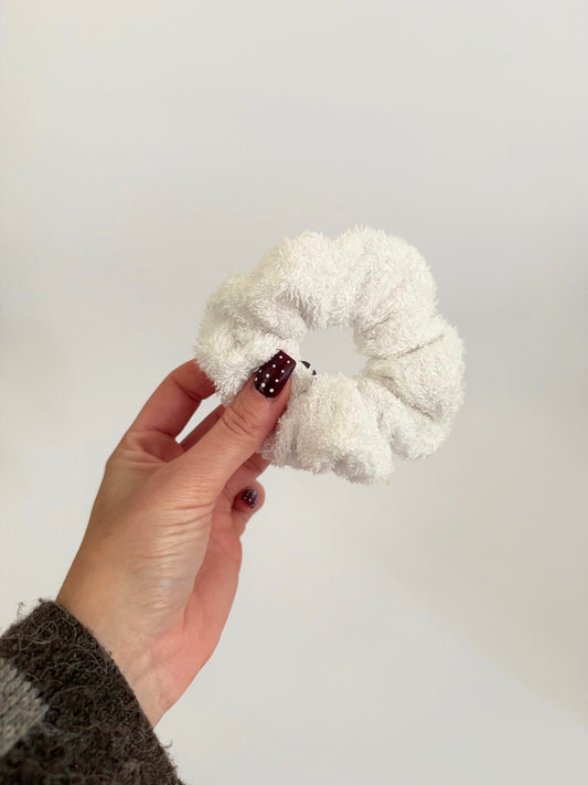 White Bamboo Towel Scrunchie