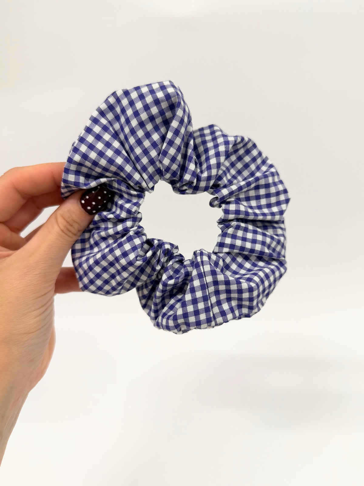 Dark Purple Gingham Large Scrunchie