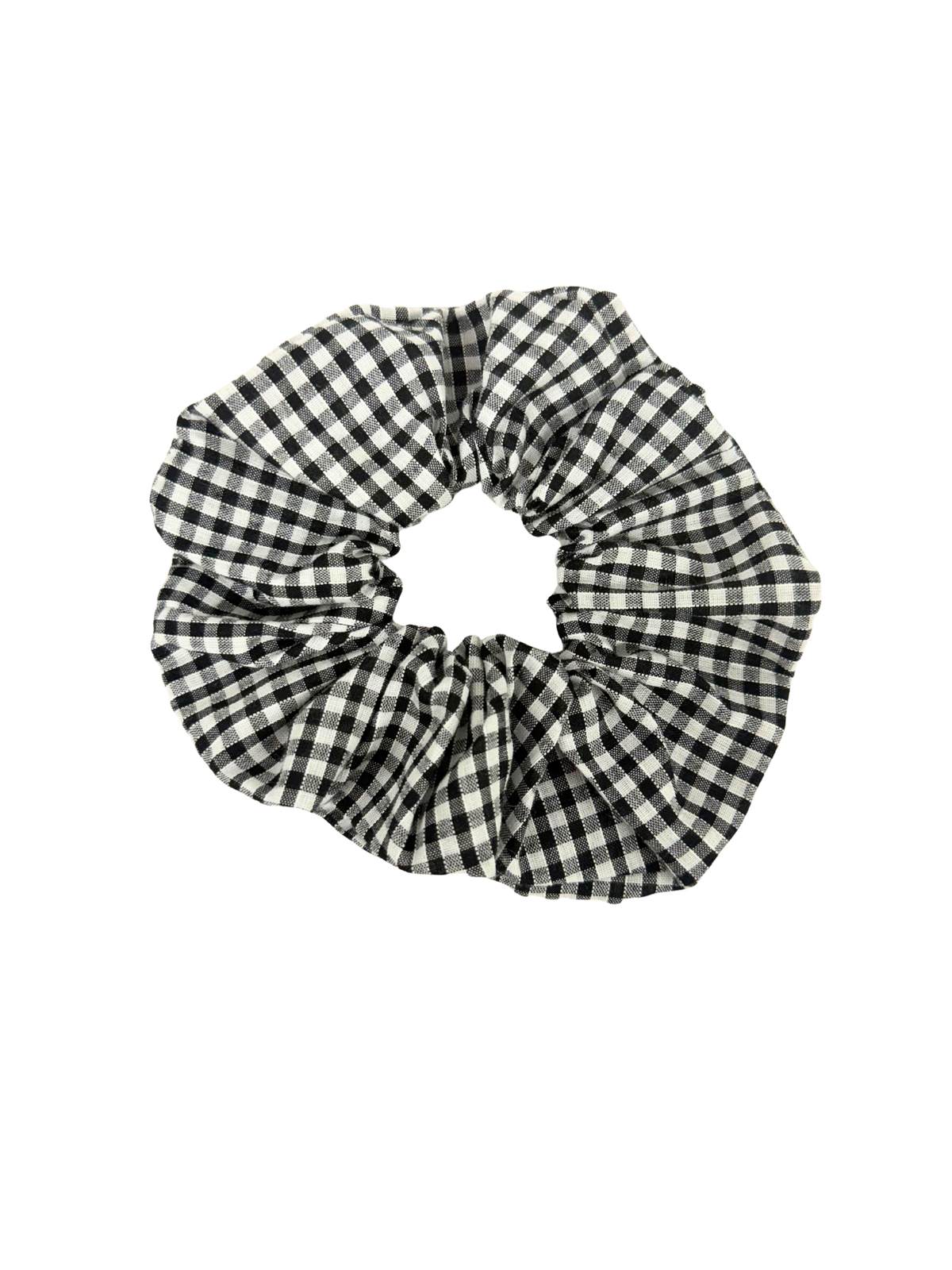 Black Gingham Large Scrunchie
