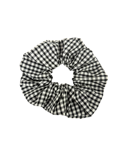 Black Gingham Large Scrunchie