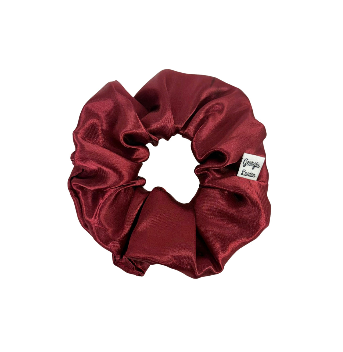 Burgundy Red Satin Large Scrunchie