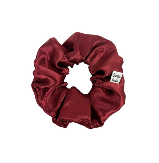Burgundy Red Satin Large Scrunchie
