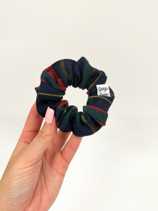 Blue, Red & Green Tartan Small Scrunchie