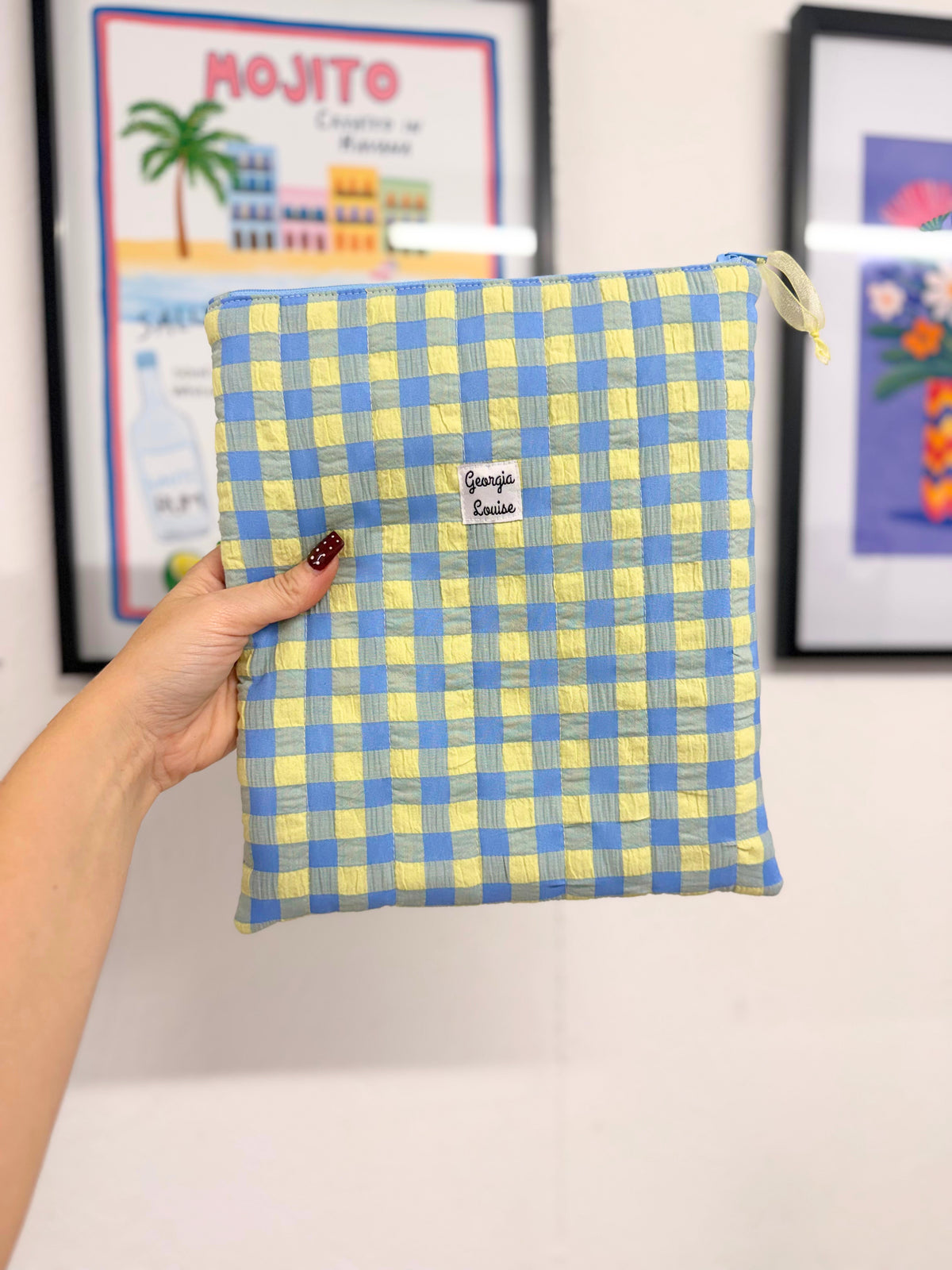 Blueberry Lemon Gingham 11 Inch Ipad Case