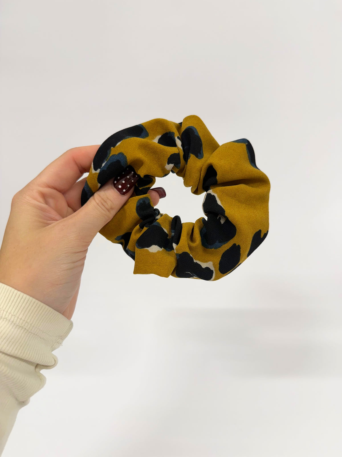 Mustard Patterned Large Scrunchie
