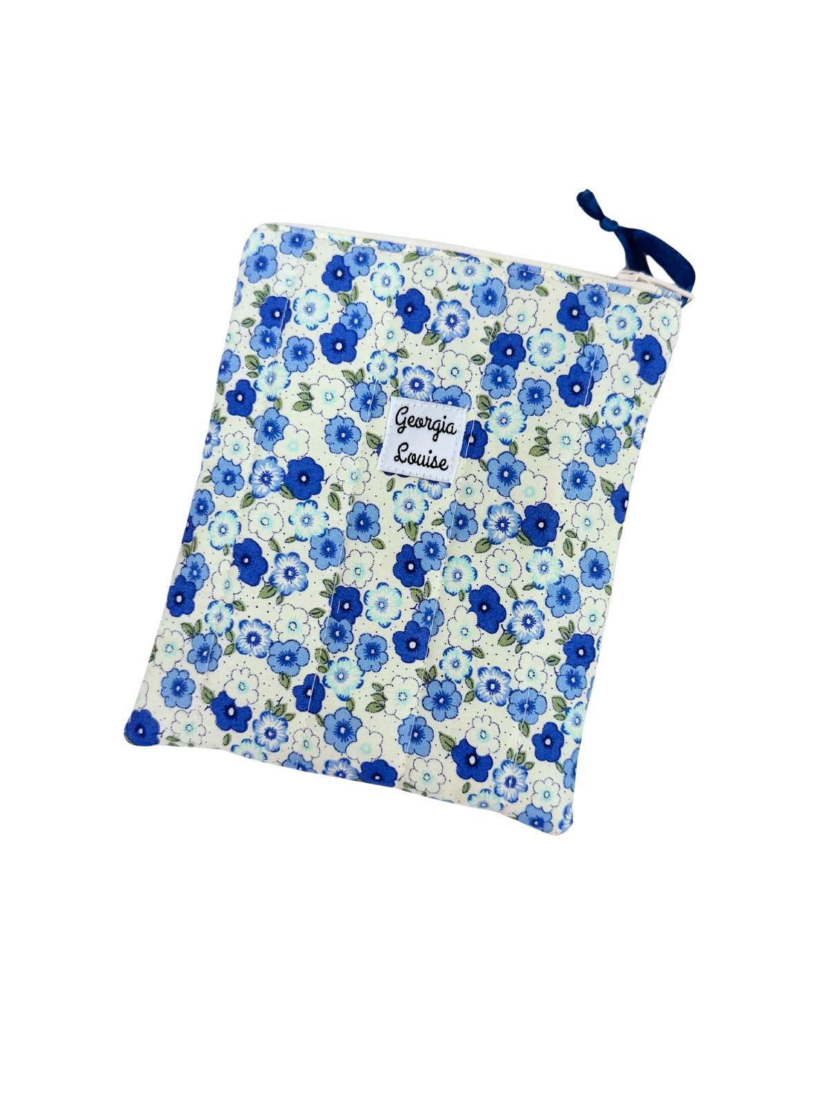 Cream Blue Floral Kindle 6 Inch Sleeve
