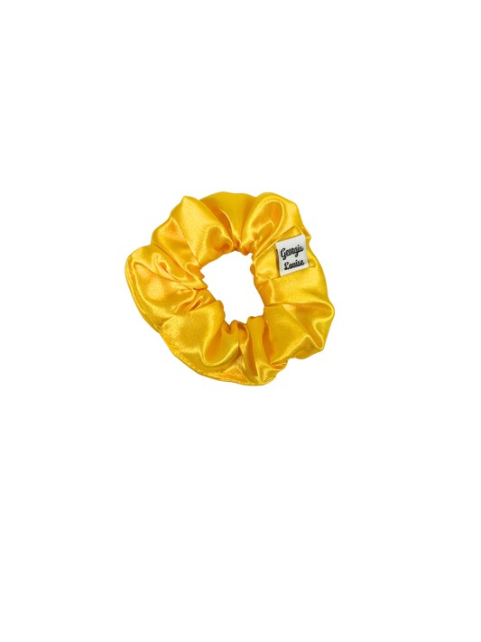 Marigold Yellow Satin Small Scrunchie