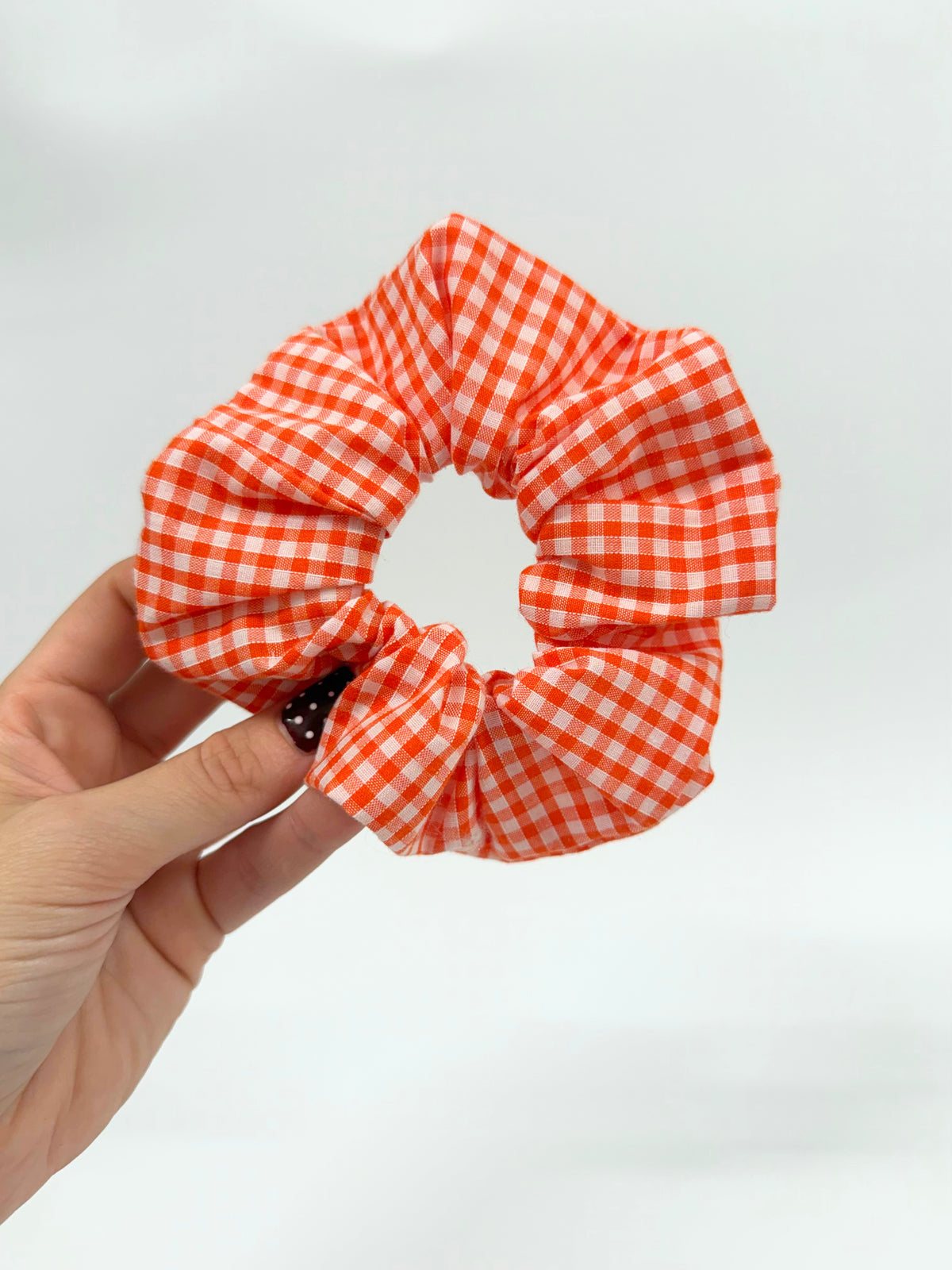 Orange Gingham Large Scrunchie