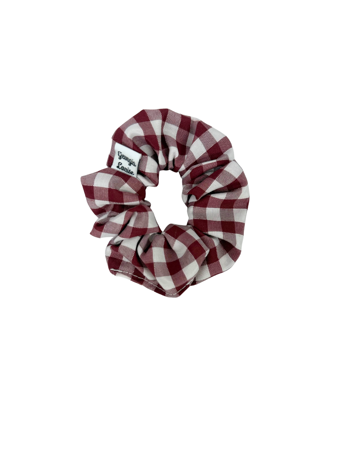 Burgundy Gingham Small Scrunchie
