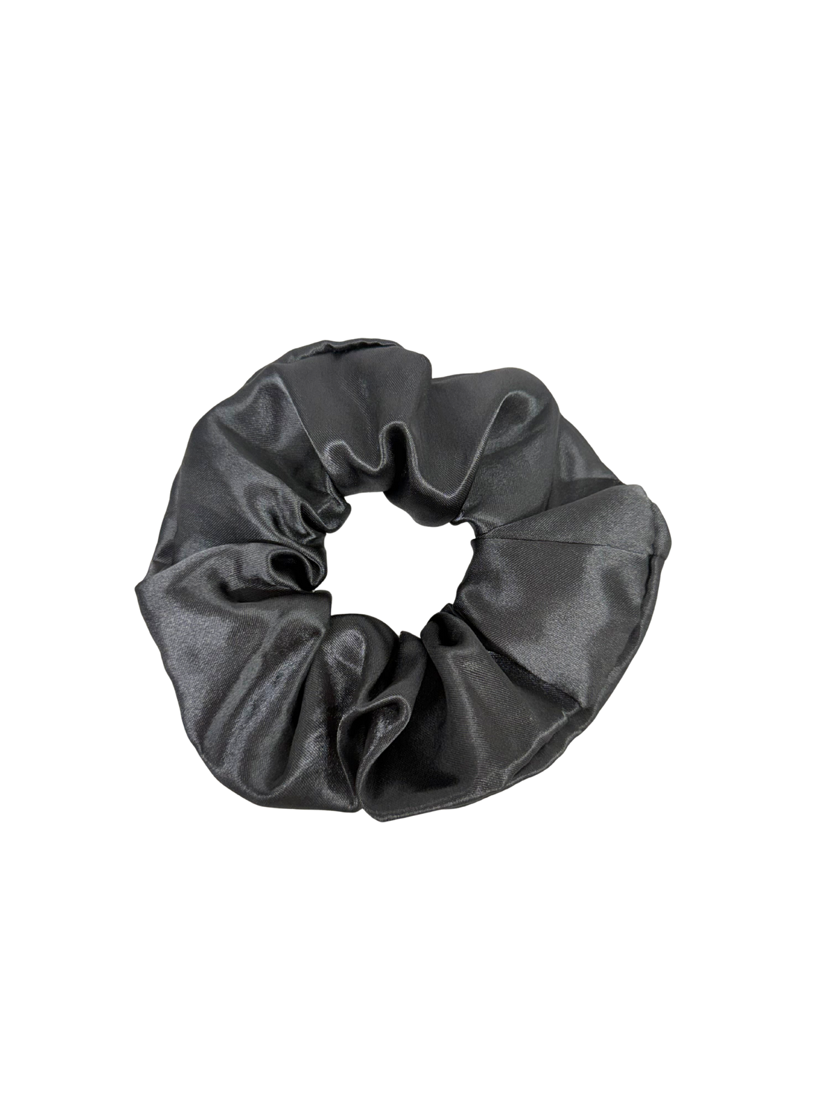 Charcoal Grey Satin Large Scrunchie