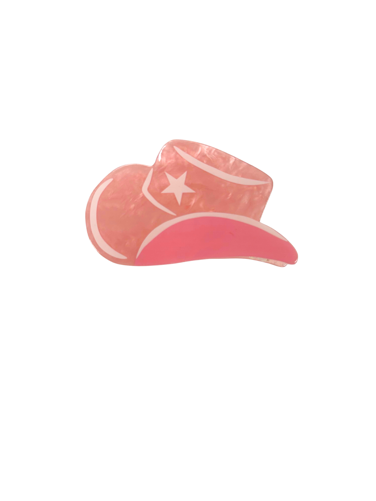 Cowgirl Pink Hat Claw Clip