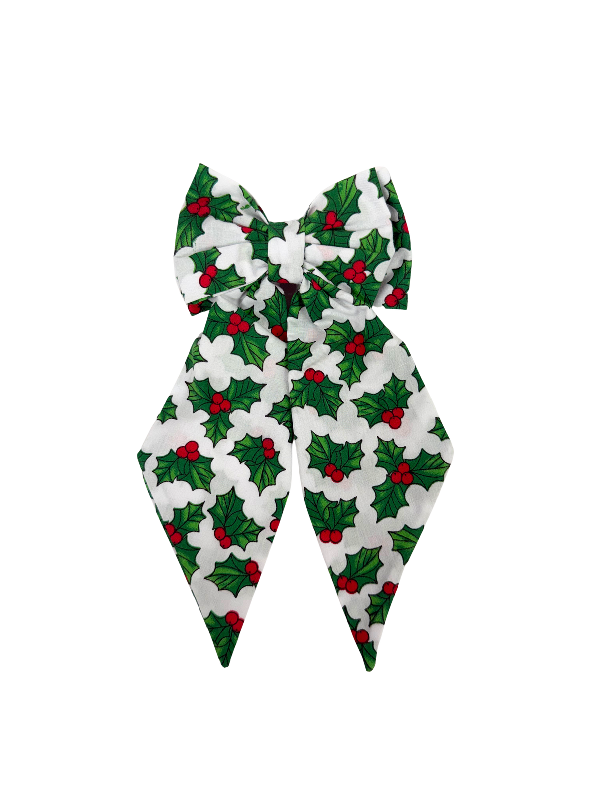White Holly Christmas Hair Bow