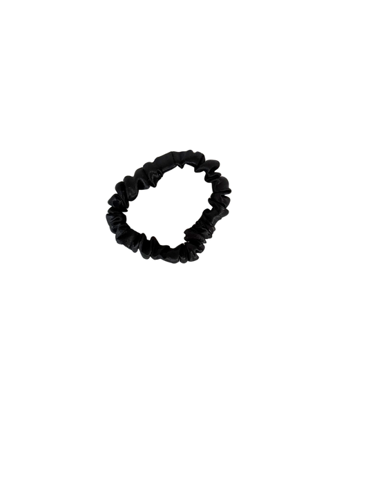 Black Satin Skinny Scrunchie