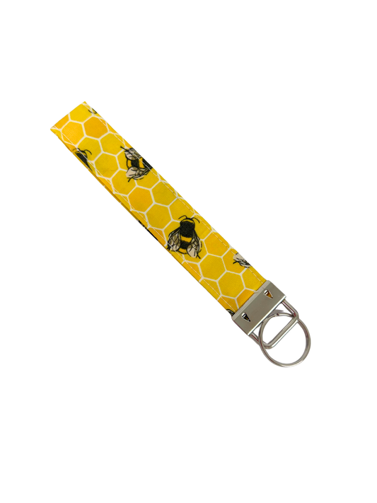 Yellow Bee Keychain Wristlet