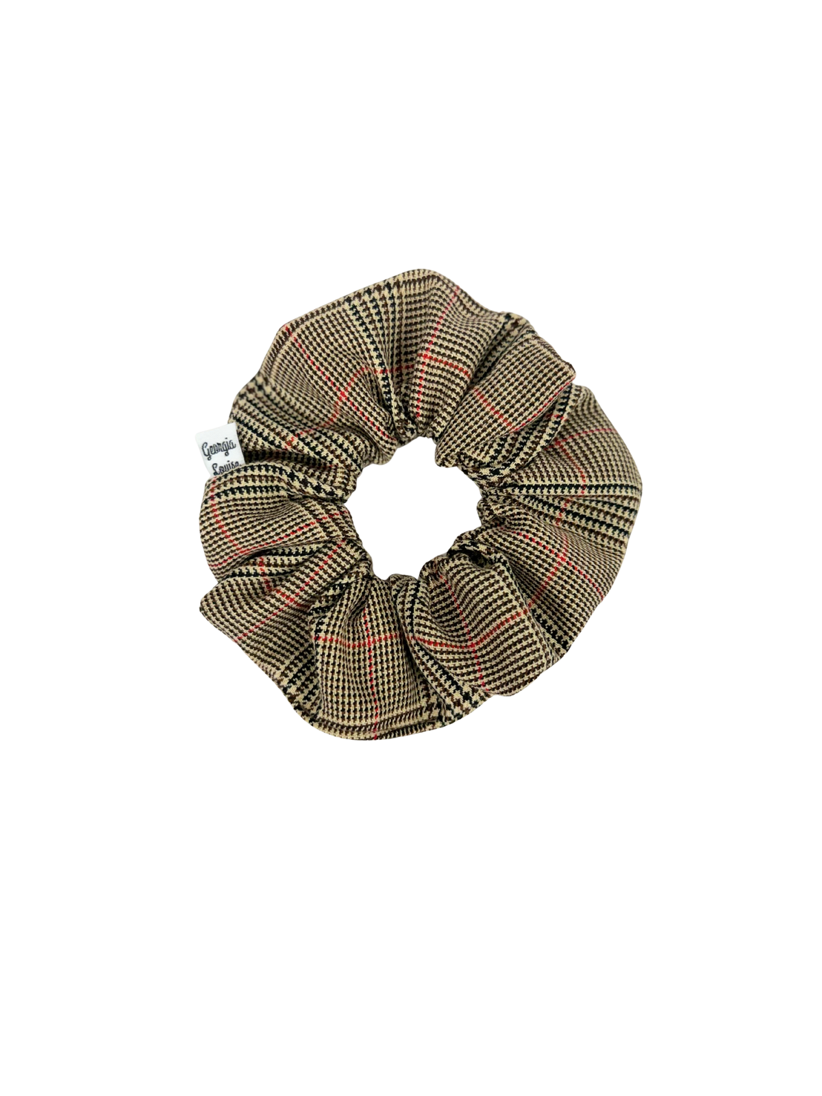 Brown Tweed Tartan Large Scrunchie