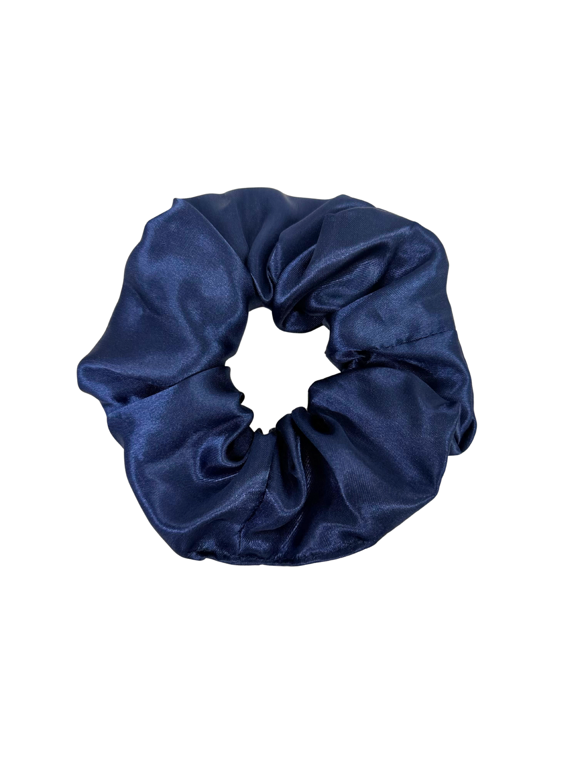 Navy Blue Satin Large Scrunchie