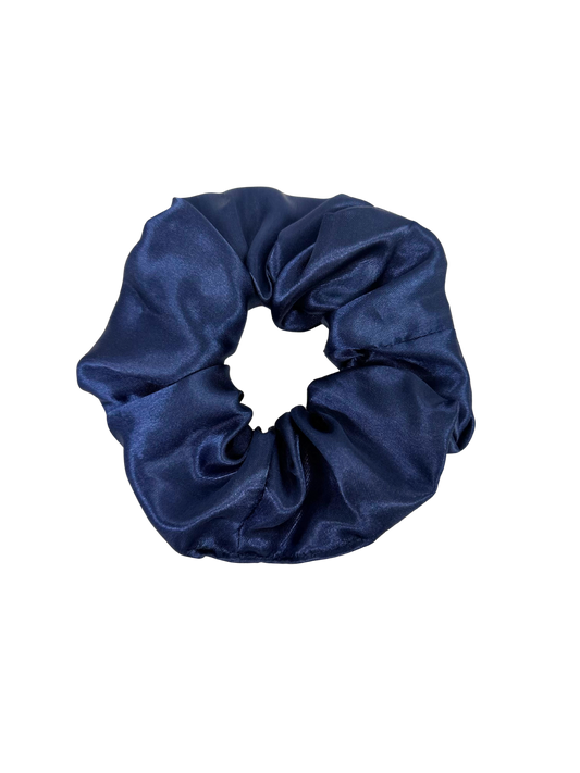 Navy Blue Satin Large Scrunchie