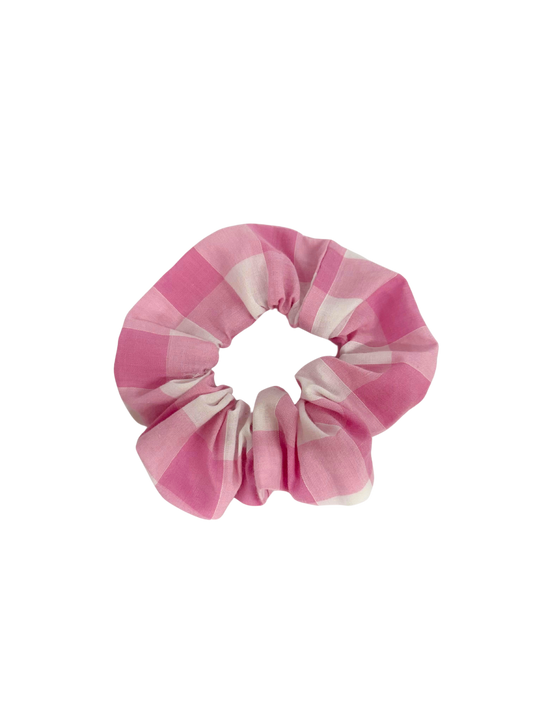 Pink Gingham Large Scrunchie