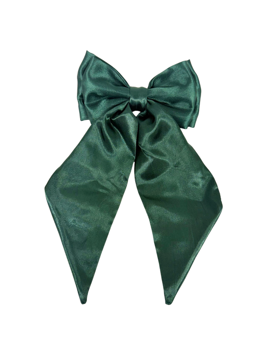 Forest Green Satin Hair Bow