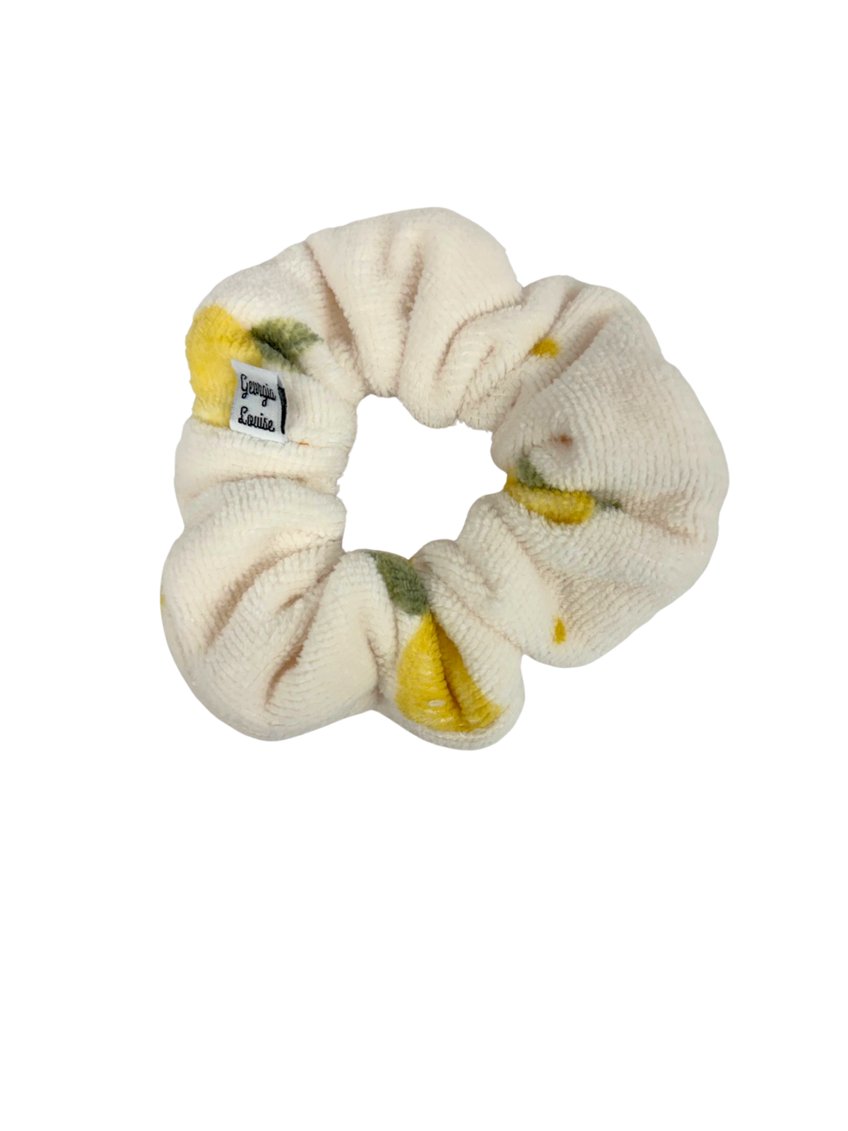 Cream Lemon Towel Scrunchie