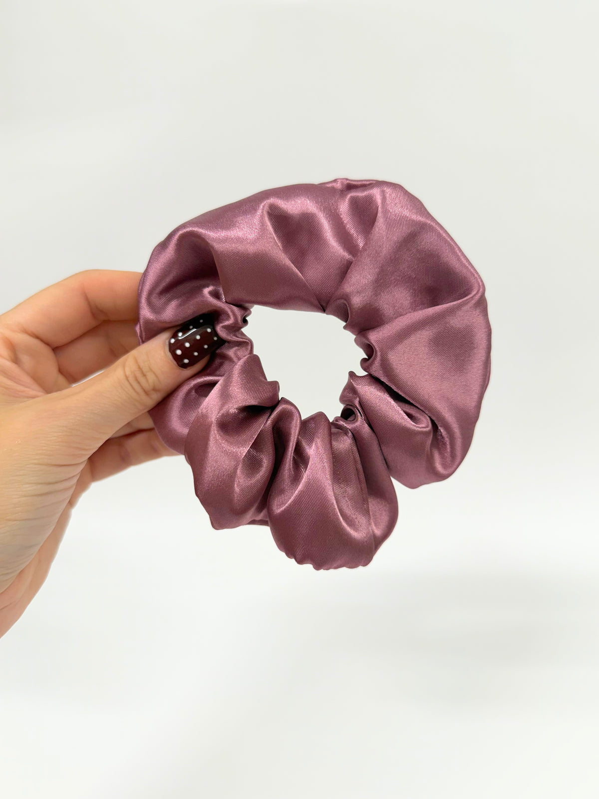 Mauve Pink Satin Large Scrunchie