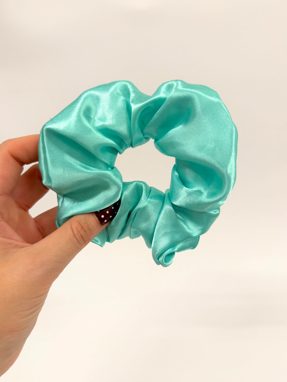 Mint Satin Large Scrunchie