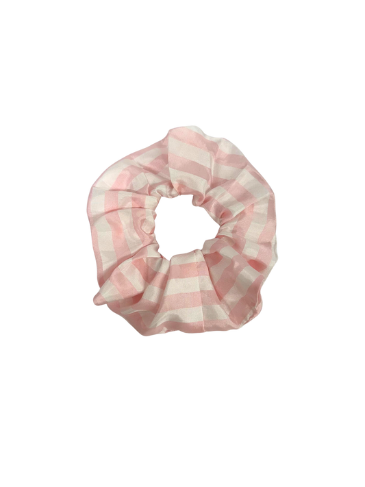 Pink & White Striped SatinLarge Scrunchie