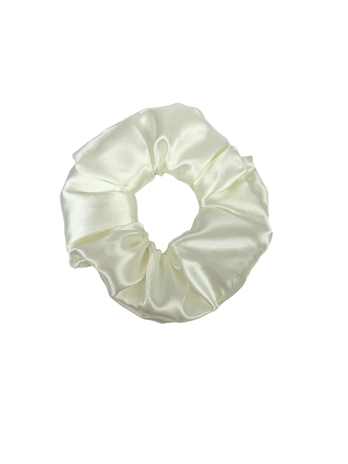 Ivory White Satin Large Scrunchie