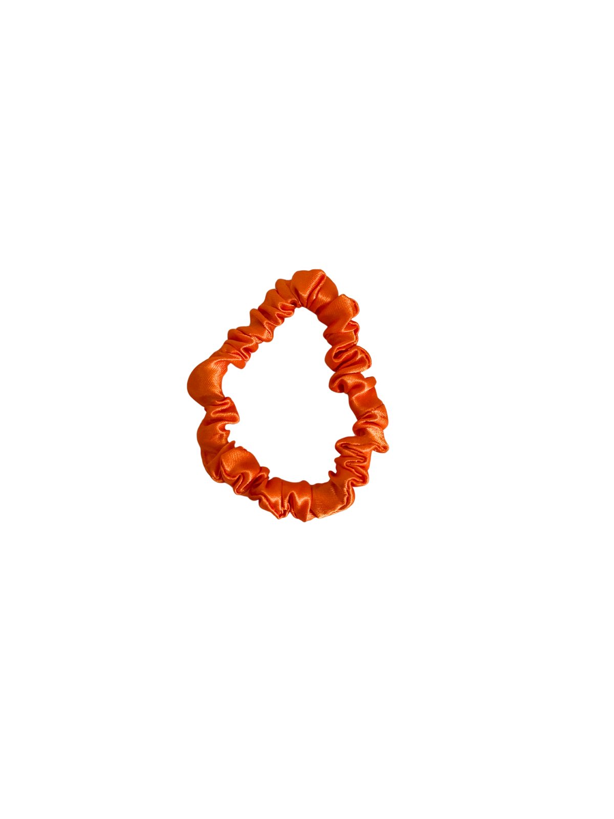 Bright Orange Satin Skinny Scrunchie